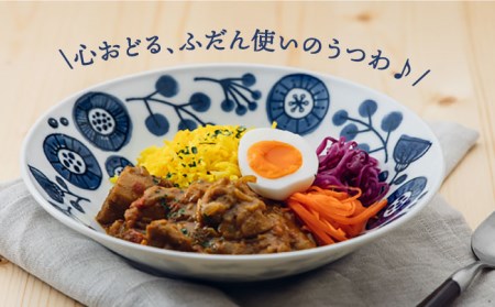 【美濃焼】メランコリコシリーズ 4点 ペアセット（プレートL 2枚＋台付きグラス大2個）【うつわやさんーカネ忠】 食器 食器セット 皿 お皿 プレート 大皿 パスタ皿 カレー皿 深皿 コップ ガラス グラス ペア 花 フラワー ブルー ネイビー 送料無料 [MBO019]