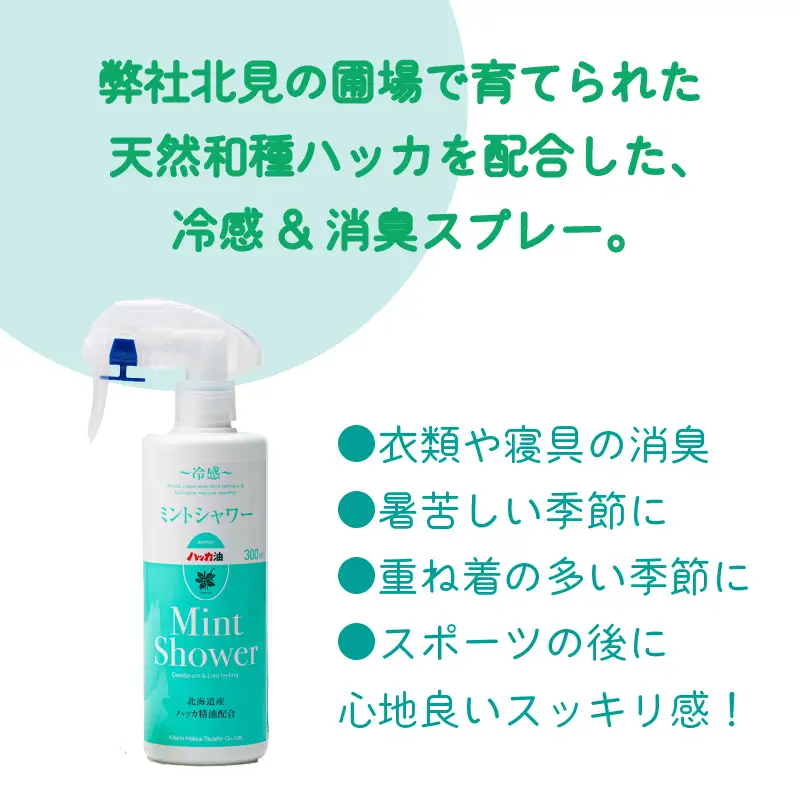 ミントシャワー ( はっか 薄荷 冷感 消臭 スプレー 天然 ハッカ )【007-0059】