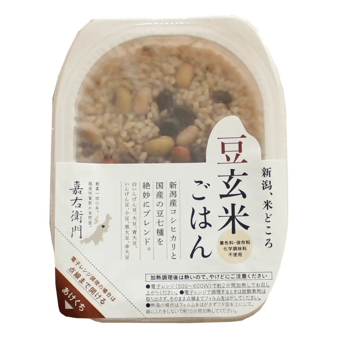 「米屋のこだわり阿賀野市産」嘉右衛門パックご飯 豆玄米ごはん24食 新潟県 米 こめ コメ 玄米 パックご飯 1E16025