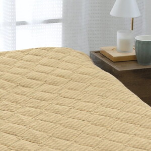 『ロマンス岩盤浴』　マイヤー敷きパッド　ベージュ　シングル　33357360