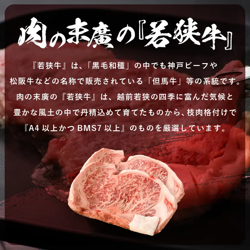 牛肉 若狭牛 ステーキ 計400g（200g × 2枚） 和牛サーロインステーキ 【黒毛和牛】 [e02-b006]