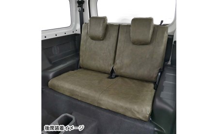 ヴィンテージレザーシートカバー（グリーン）　ジムニー（JB64/74）専用 車用品 内装 パーツ 緑 工具不要 