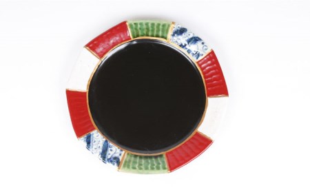 【美濃焼】漆陶 つなぎプレート(21cm) 黒【宗山窯】 食器 プレート 皿 丸皿 和モダン 陶器 和風 ワンプレート メインディッシュ ブラック 送料無料  [MBI029]