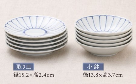 美濃焼】菊花紋 小鉢・取り皿の和食器セット（各5点 合計10点
