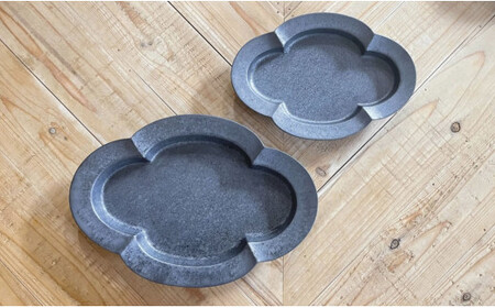 有田焼 ショウ塗 木瓜皿 L / Mセット 化粧箱入 24to3【西富陶磁器オリジナル】食器 器 うつわ 磁器 皿 取皿 小皿 盛皿 パスタ皿 プレート ワンプレート セット チャコール ギフト 電子レンジ対応 35000円 3.5万円 A35-655