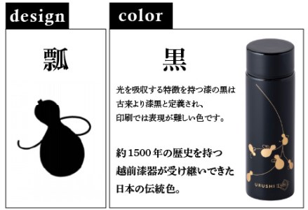 URUSHIPOKETLE　瓢デザイン 120ml　黒