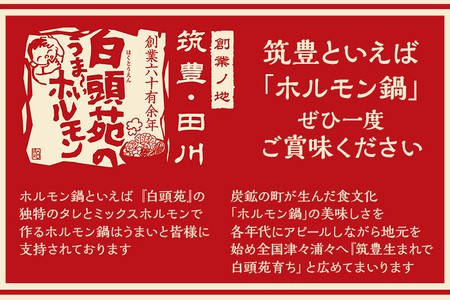 ふるさと納税限定仕様　ファミリーパック【味付ホルモン400g×3、自家製煮込タレ×3、つけタレ×1】白頭苑 ホルモン ホルモン鍋