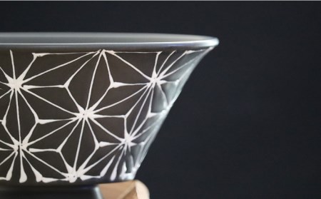 【波佐見焼】ホワイトライン麻 どんぶり マットブラック 食器 皿 【翔芳窯】 [FE100] 波佐見焼