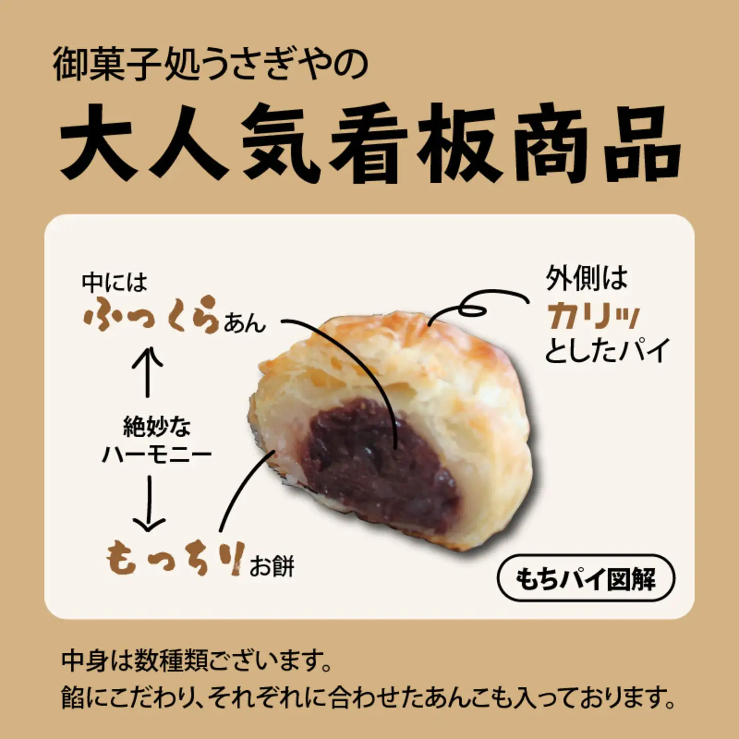 御菓子処うさぎや看板商品『もちパイ』詰め合わせ