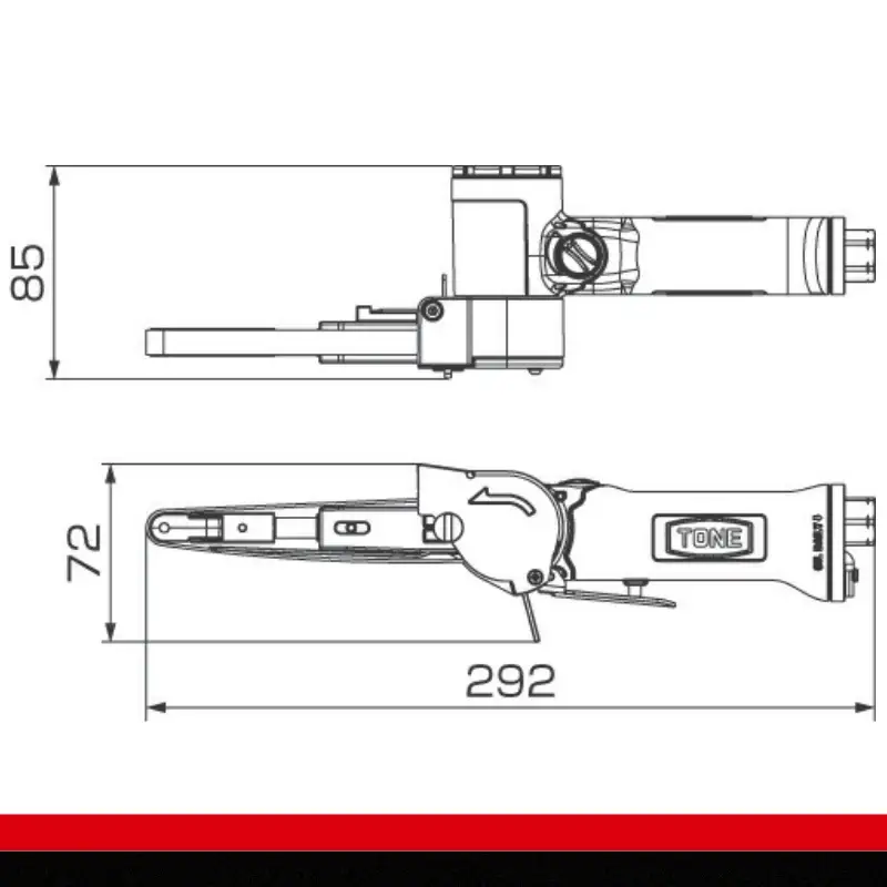 TONE トネ エアーベルトサンダー ( ABS10 ) 15001-40000567｜工具 整備士 自動車 バイク DIY メンテナンス