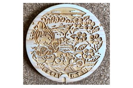 みづまろくん【2】ウッディマンホールコースター　1個 ／ ご当地キャラクター ご当地 キャラ マスコットキャラクター マスコット ゆるキャラ キャラクターグッズ オリジナル 応援 地域応援 かわいい 可愛い 癒し 癒やし みづまろくん 大阪府 No.080