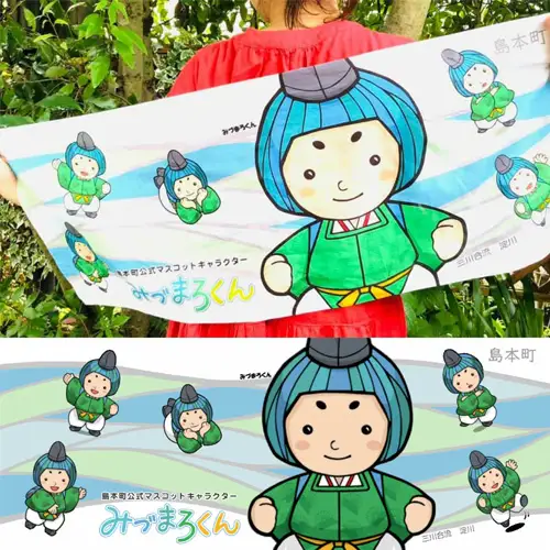 みづまろくん「手ぬぐい＋シール1枚＋ポストカード1枚」 ／ ご当地キャラクター ご当地 キャラ マスコットキャラクター マスコット ゆるキャラ キャラクターグッズ オリジナル 応援 地域応援 かわいい 可愛い 癒し 癒やし みづまろくん 大阪府 No.102