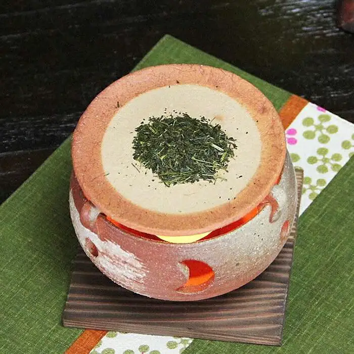 信楽焼 火色灰吹茶香炉 アロマポット ロウソク10個セット