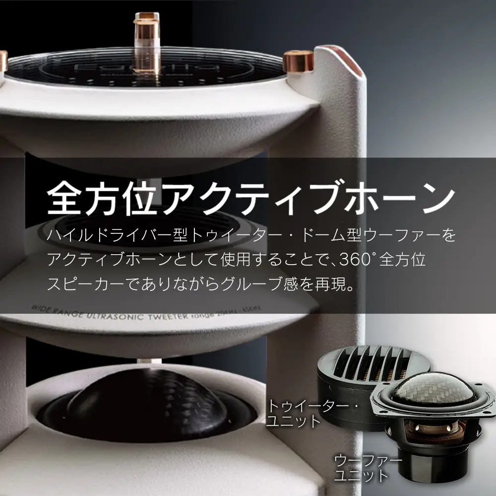 スピーカー オーディオ 全方位 無指向性 Egretta エグレッタ TS-A200s ハイレゾ モノラルスピーカー デスクトップサイズ オオアサ電子 アンプ非搭載 2本_OE025_007