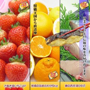 坂出産のフルーツとさぬきの特産品の定期便6回【Bコース】
