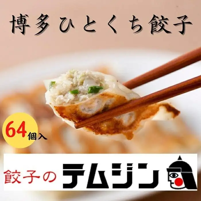 餃子 博多 一口餃子 64個入 (16個×4パック) セット 餃子のテムジン 手作り ぎょうざ ギョウザ 小分け 惣菜 冷凍餃子 生餃子 焼き餃子 お取り寄せグルメ 冷凍 おかず おつまみ つまみ お酒のつまみ 福岡県 福岡市 福岡