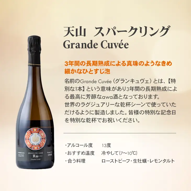天山 sparkling Grande Cuvee750ml 天山酒造 D370-002 日本酒
