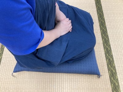 手作り座布団(抗ウイルス加工)　ネイビー色【CW103W】