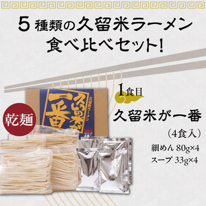 ≪地場産くるめオリジナル≫　久留米とんこつラーメンお手軽セット（計16食入）_久留米ラーメン お手軽セット 16食入 5種類 食べ比べ ラーメン セット 地場産くるめオリジナル 乾麺 細麺 半生麺 生麺 久留米が一番 ラーメンじぇ 久留米大学ラーメン くるめっ娘 スープ付 お取り寄せ 福岡県 久留米市 お取り寄せ 送料無料 〔Br025〕
