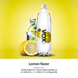 強炭酸水 【12か月定期便】VOX レモンフレーバー バナジウム 1000ml 15本 炭酸