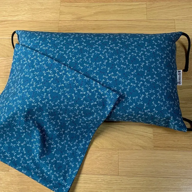 天然そば枕 青 カバー付き 枕