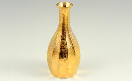 金彩面取 半酒器セット(1合徳利 1個 / ぐい呑 2個) 【三光堂】金 酒器 日本酒 冷酒 熱燗 プレゼント ギフト A60-116