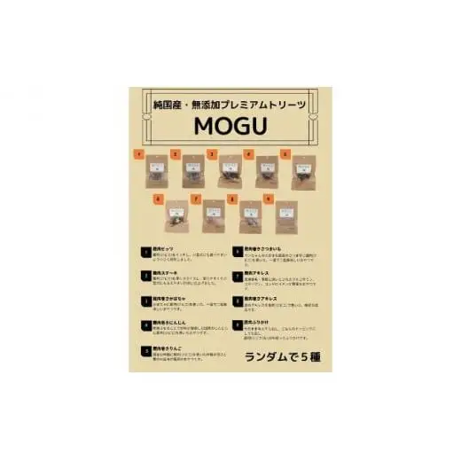 【愛犬用】純国産･無添加プレミアムトリーツMOGU 国産鹿肉（ジビエ）おやつ5種詰め合わせセット 愛犬用 ペットフード 国産 ドッグフード