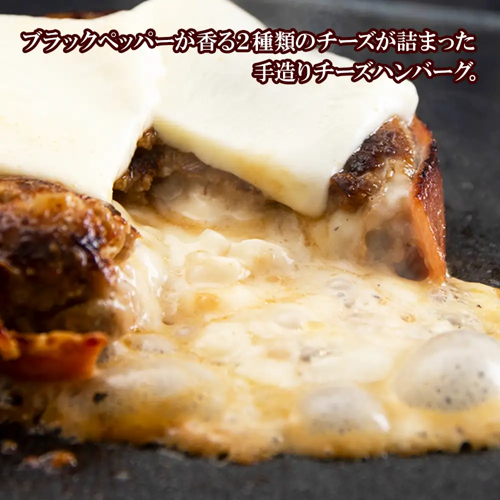 定期便12カ月 お楽しみ 白老牛 Ｗチーズ ハンバーグ セット 5個 BY090