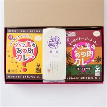 【六ツ美のあの肉カレー＆萬歳】国産おやどり骨付きモモ1本入りカレー＆復古米/大正浪漫セット(MIX)【1315507】