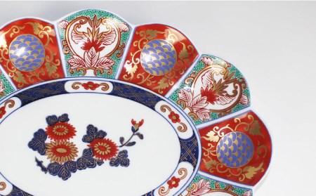 【波佐見焼】林九郎窯 金彩間取菊紋 楕円皿 小皿 4点セット 食器 皿 【石丸陶芸】 [LB81]  波佐見焼