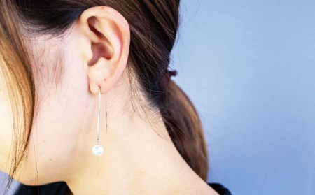 真珠 チェーン ピアス 7.5mm シルバー925 SV Yamashita-Pearl アクセサリー ネックレス アコヤ真珠 本真珠 akoya パール ファッション カジュアル 慶事 結婚式 卒業式 入学式 お祝い ギフト 贈り物 国産 愛媛 宇和島 A037-021002