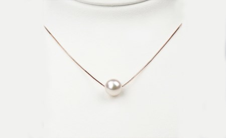 真珠 花珠 一粒 パールネックレス 8.0-8.5mm ピンクゴールド 宇和海真珠 宇和島 国産 A150-102004