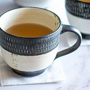 小石原焼 カネハ窯 飛び鉋モーニングカップ(茶マット) AA47