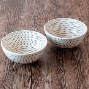 小石原焼 カネハ窯 飛び鉋中鉢セット(両面) AA87