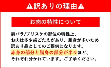 訳アリ 博多和牛 肩バラ（ブリスケ）スライス 600g A4～A5 訳あり 配送不可：離島 