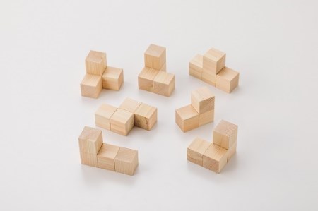 「MORI NO PUZZLE」Ⅰ　3×3×3　ヒノキ（天然オイル） パズル 間伐材 森を育てる 子ども 知育 五感 木のぬくもり