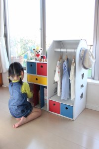 子供用ダンボール家具　ハンガーラック＆本棚＆引き出し２種セット◇≪ダンボール 段ボール 収納 家具 段ボール家具 ダンボール家具 軽い 子供用 子供 キッズ 引き出し おしゃれ 洋服 子供服 ハンガーラック 3段 子供部屋 タンス≫