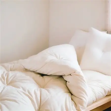 ふっくらあたたかい掛け布団(木綿わた90%ポリエステル10%)シングル　シンプルなオフ白無地_雑貨・日用品 布団 寝具 _【1101940】
