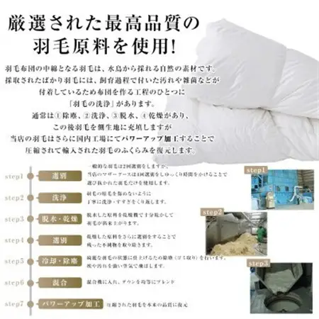 高品質シングル羽毛掛け布団440DP80サテン長超綿ホワイトマザーグース95%1.2kg白_雑貨・日用品 布団 寝具 _【1218378】
