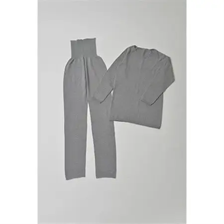 日本製 オーガニックコットン インナーウェア 腹巻パンツ 上下セット グレー (883-615)_装飾品・工芸品  洋服 _【1088667】