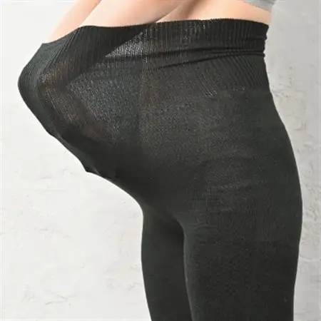 日本製 シルク あったか レギンス 9分丈 腹巻きパンツ 無縫製 ブラック (637-7550)_装飾品・工芸品  服飾小物 _【1256160】