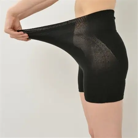 日本製 シルク 腹巻パンツ 1分丈 無縫製 天然繊維 タグフリー ブラック (611-7526)_装飾品・工芸品  服飾小物 _【1256214】