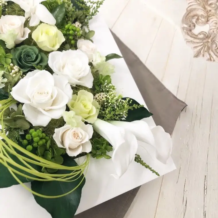 AJ074-2 プリザーブドフラワーアレンジ【レーヴ】春日部市 シュガーパイン