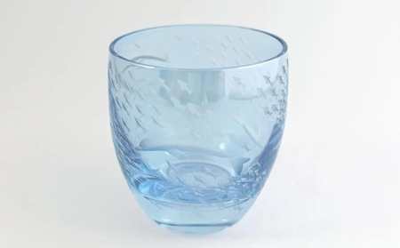 浅草切子 aquatic「Dolphin Fish Blue 冷酒杯」_0012-002-T03