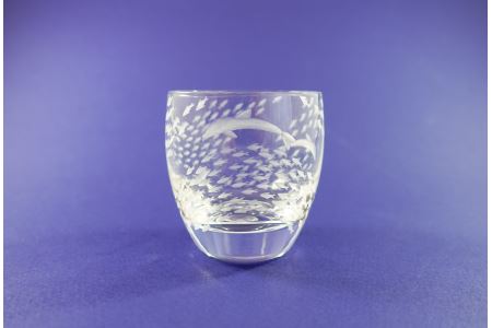 浅草切子 aquatic「Dolphin Fish 冷酒杯」_0012-003-T03