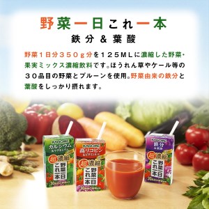 【3ヵ月定期便】カゴメ 野菜一日これ一本 超濃縮 鉄分&葉酸 125ml 紙パック 24本入 （野菜ジュース） [h172]
