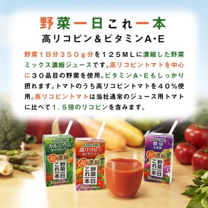 【3ヵ月定期便】カゴメ 野菜一日これ一本 超濃縮 高リコピン＆ビタミンA・E 125ml 紙パック 24本入 （野菜ジュース） [h172]