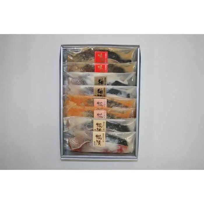 秋鮭味噌漬・粕漬・糀漬明太風味・糀漬4種各2切