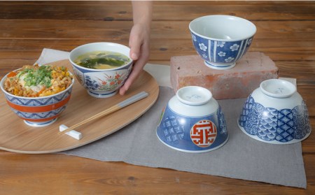 【波佐見焼】染錦文様 お好み丼揃 どんぶり 5点セット 食器 皿 【西海陶器】 1 20637 [OA242]  波佐見焼