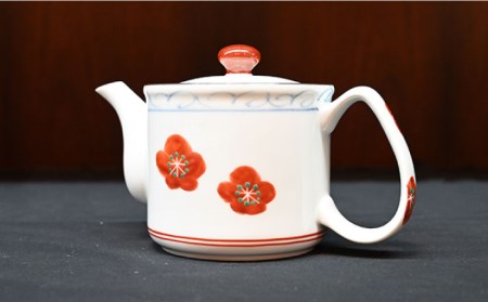 【陶器市特集】【波佐見焼】赤絵梅 湯呑み ポット 茶器 6点セット 食器 皿 【協立陶器】 [TC98] 波佐見焼